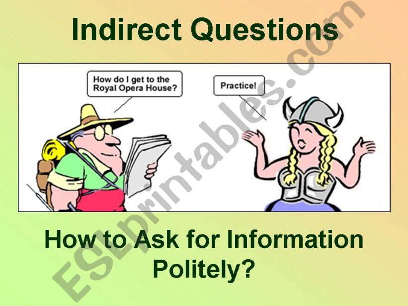 Indirect Questions: How to Ask for Info Politely