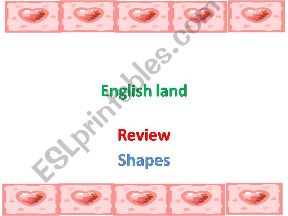 REVIEW WORDS: SHAPE, FEELING, ANIMAL, FOOD