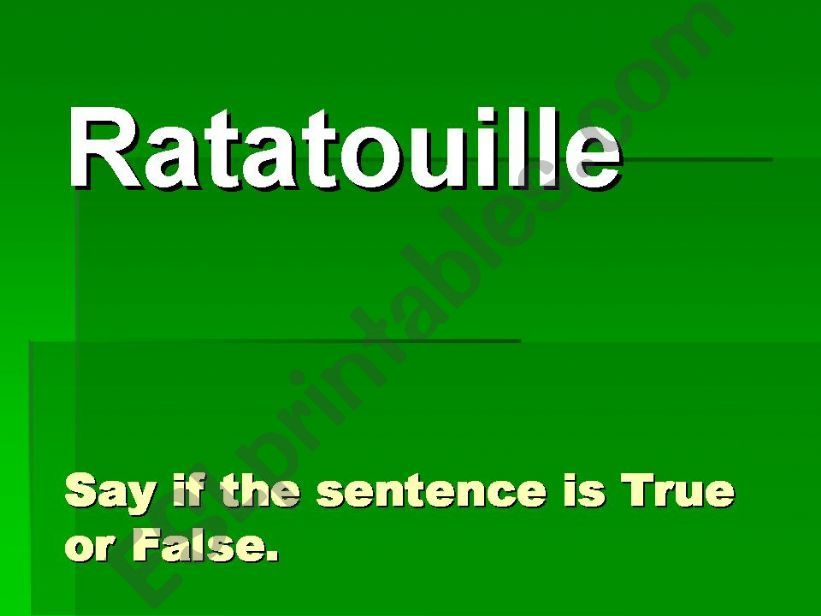 Watching Movies: Ratatouille powerpoint
