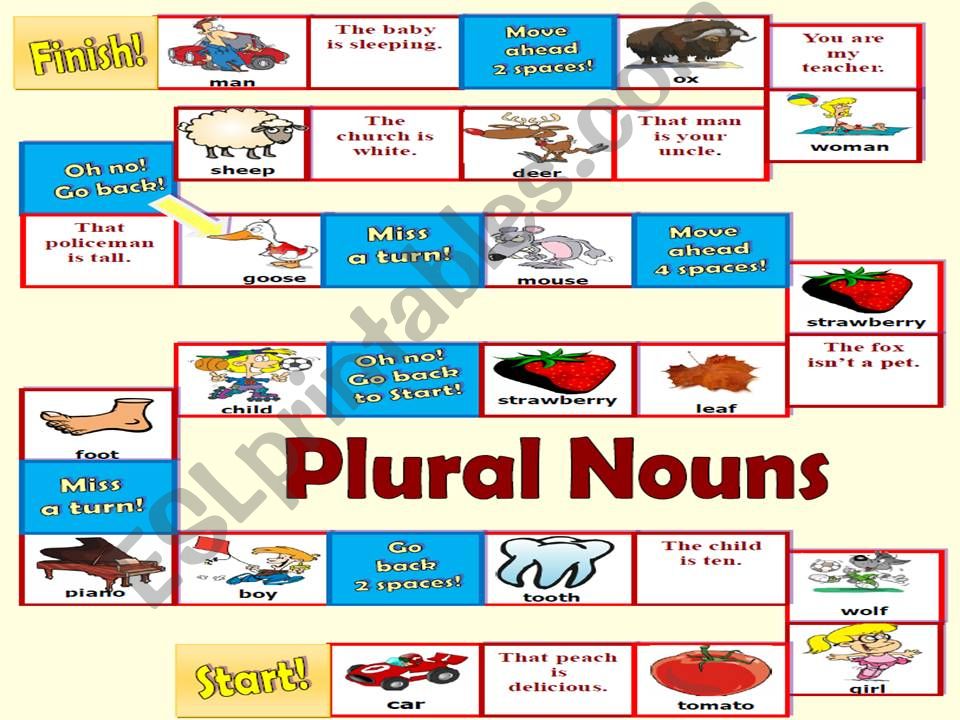 Plural Nouns Boardgame powerpoint