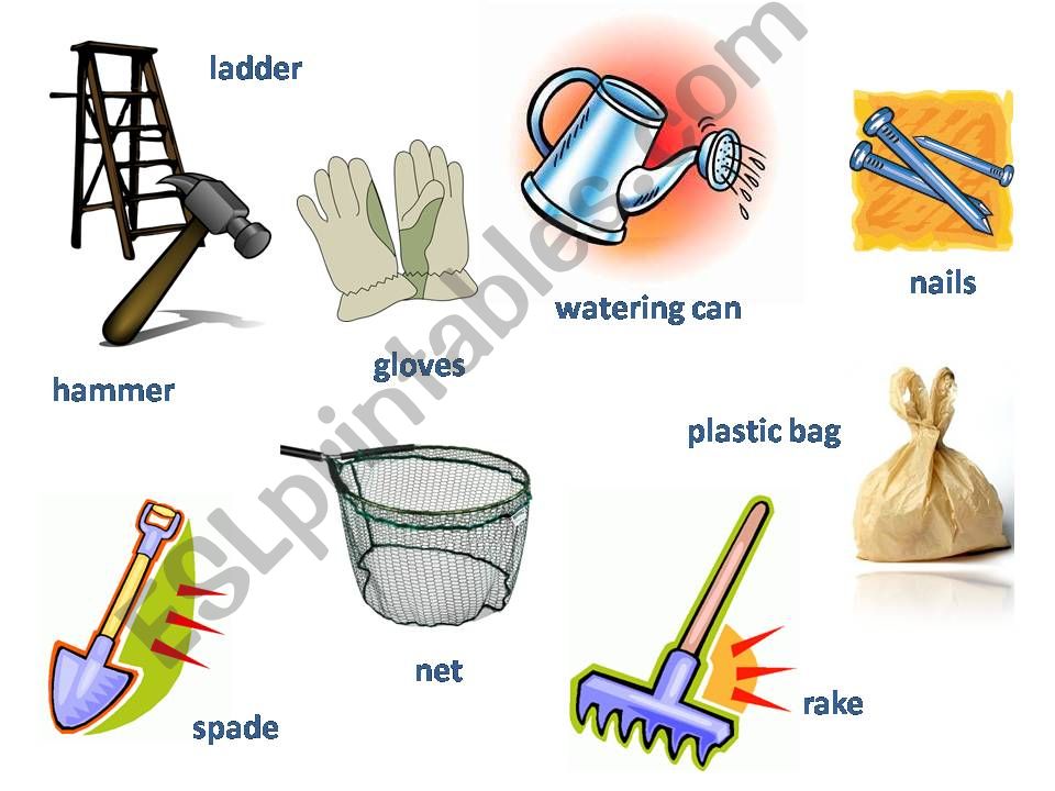 Esl English Powerpoints Gardening Tools