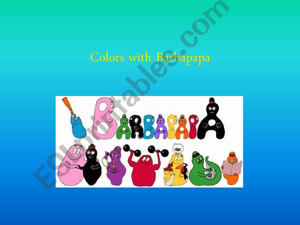 Colors with Barbapapa powerpoint