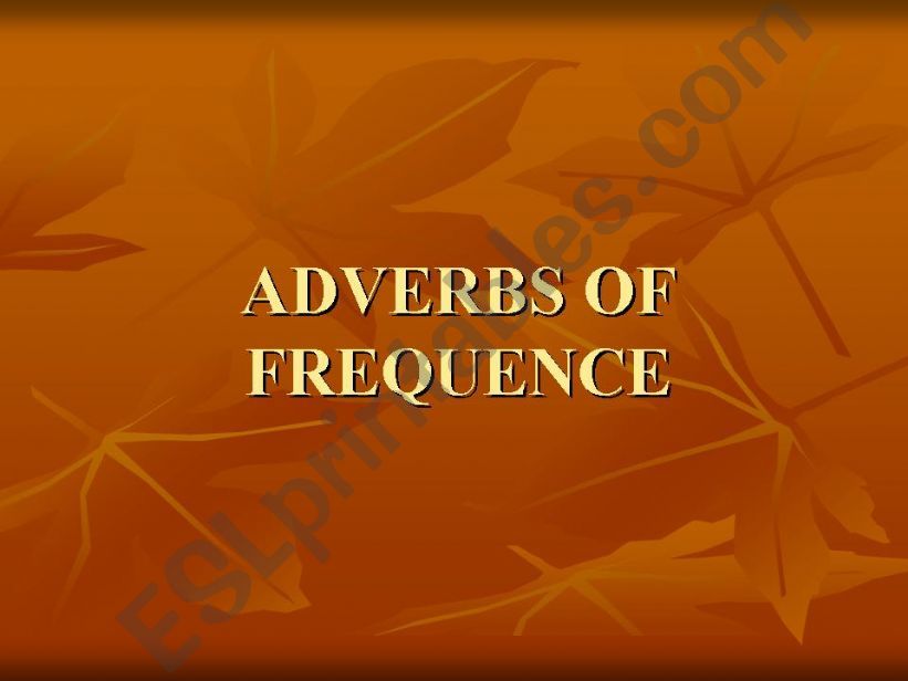 adverbs of frequency powerpoint