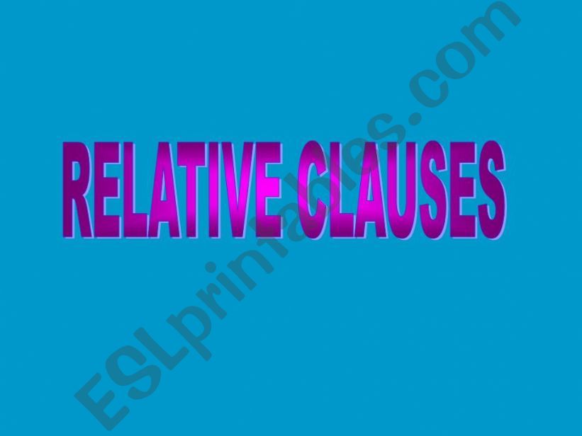 Relative Clauses powerpoint