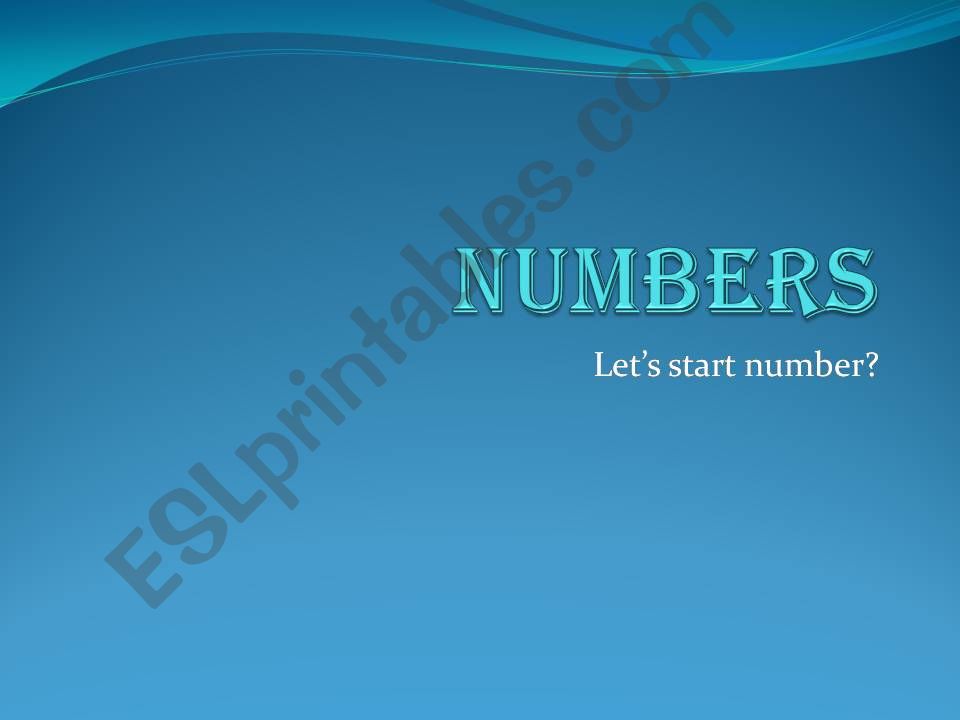 Numbers; e-mail address powerpoint