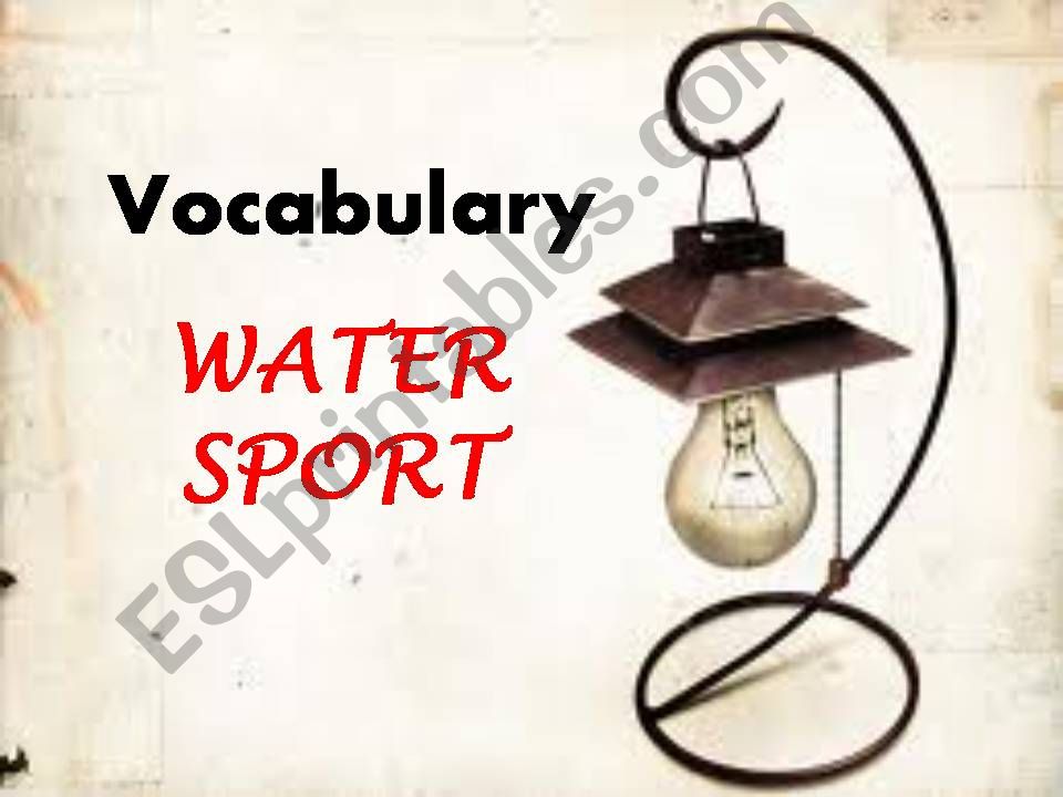 Vocabualry - Water Sports powerpoint