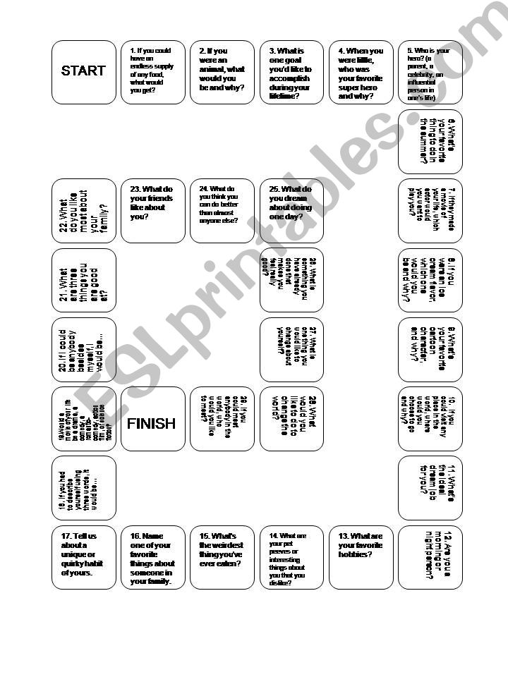 SPEAKING BOARD GAME  powerpoint