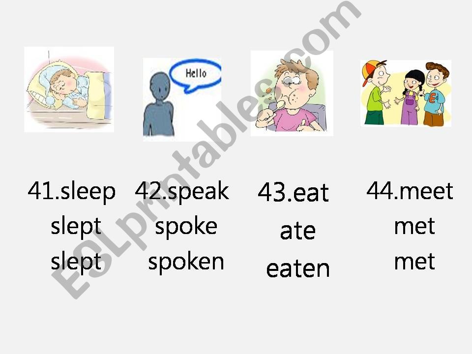 Irregular verbs part 2 powerpoint