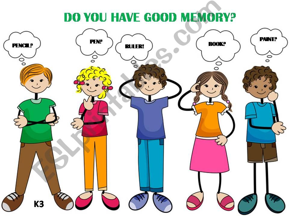 Memory game - classroom objects