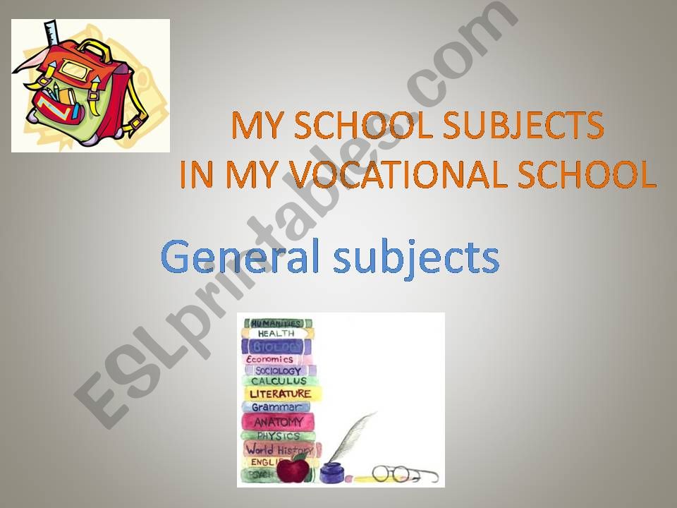 School subjects 1 powerpoint