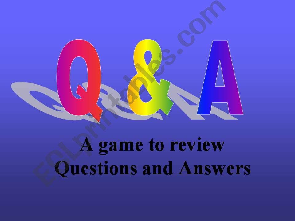 Question and answer game powerpoint