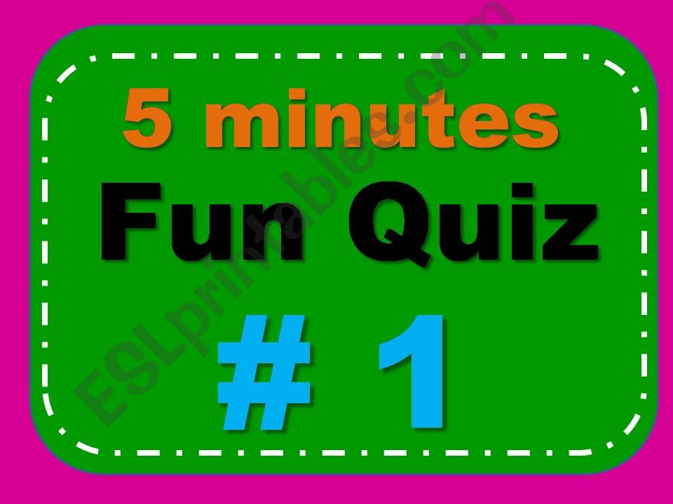 5 Minutes Fun Quiz # 9 powerpoint
