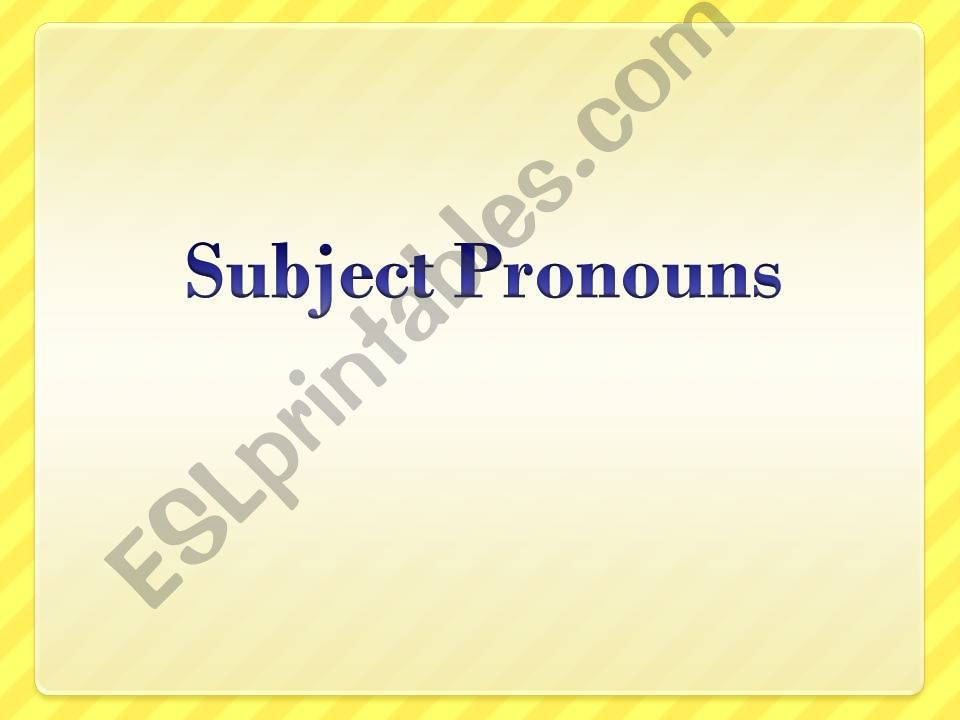 Subject Pronoun powerpoint