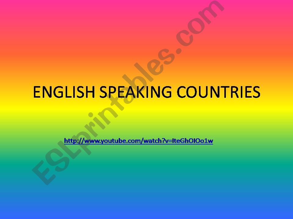 English speaking countries powerpoint