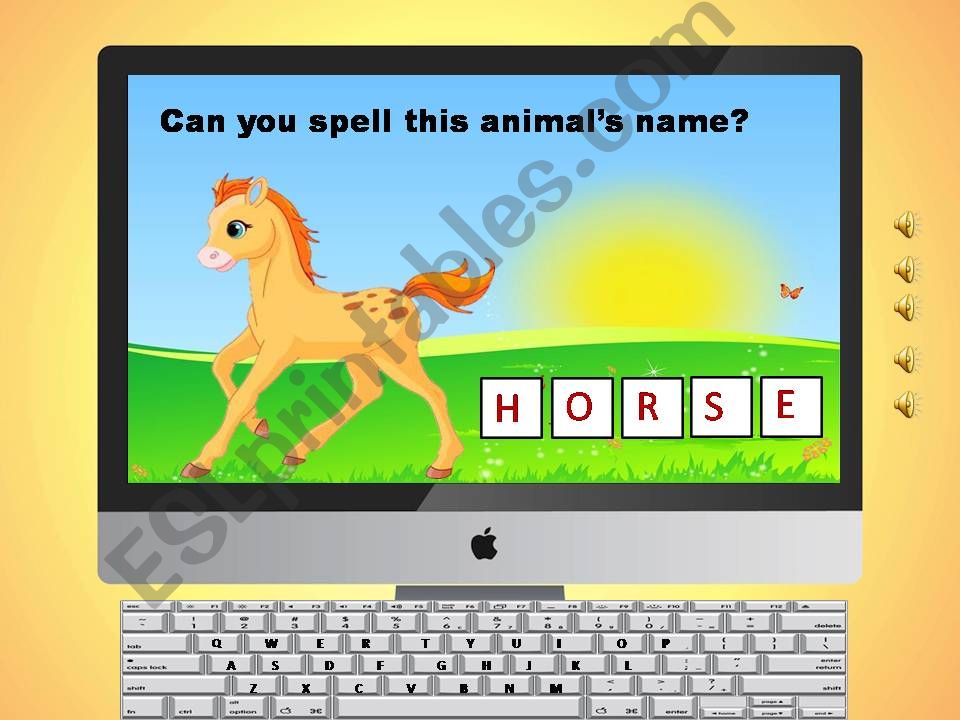 animals spelling game with sound(2/3)