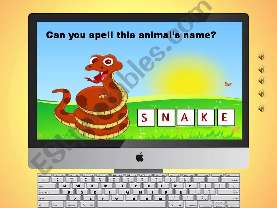 animals spelling game with sound(3/3)