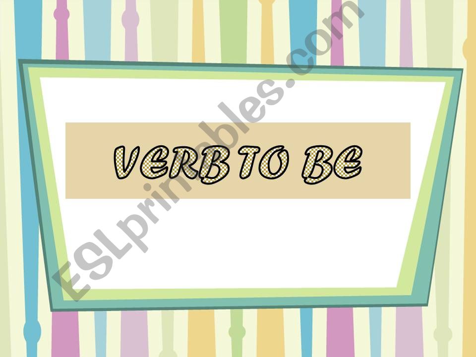 verb to be activities  powerpoint