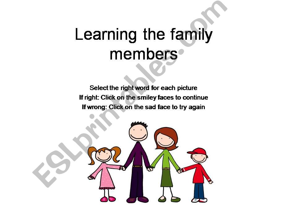 Family words vocabulary powerpoint