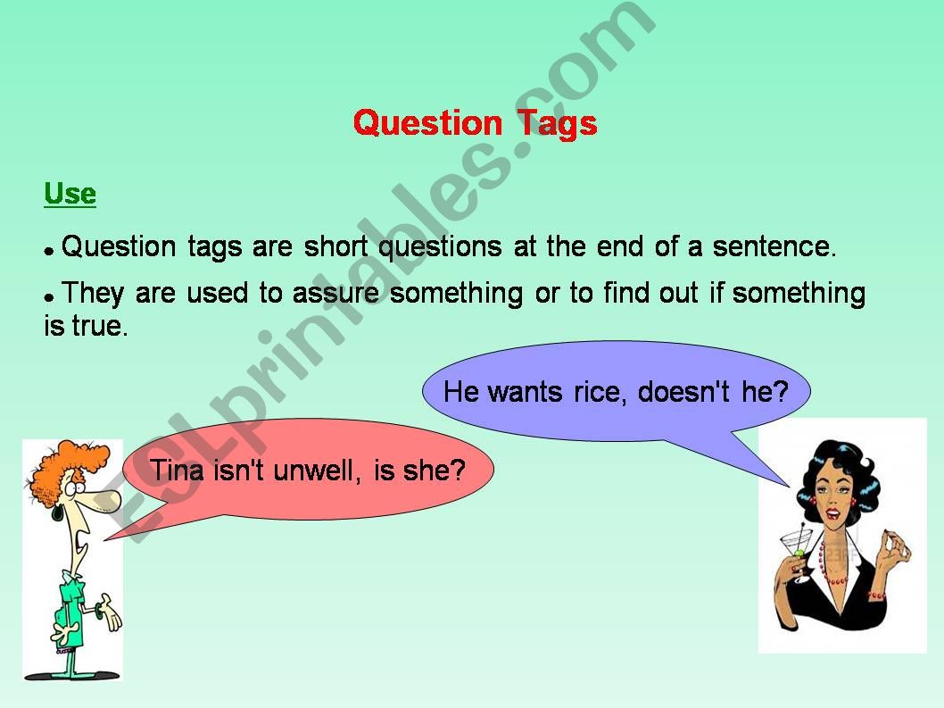 ESL English PowerPoints Question Tags