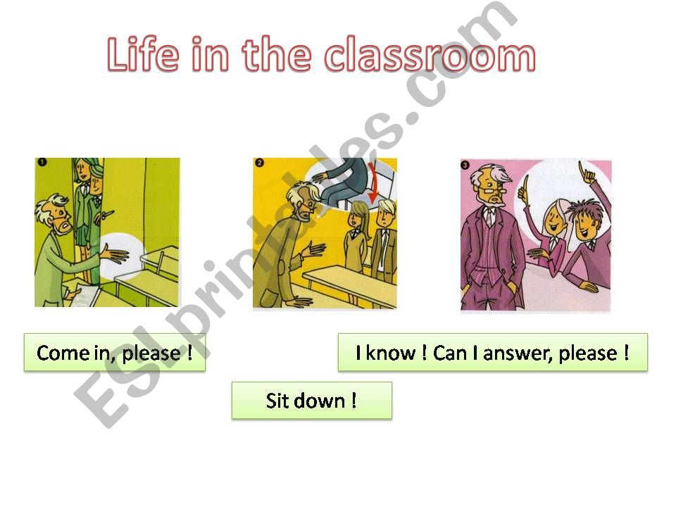 LIFE IN THE CLASSROOM powerpoint