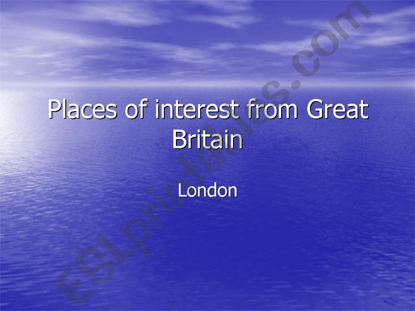 London-places of interest powerpoint