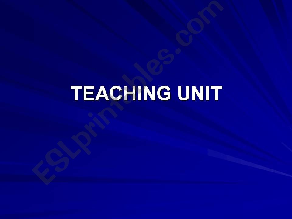 Teaching Unit: Theory and practice