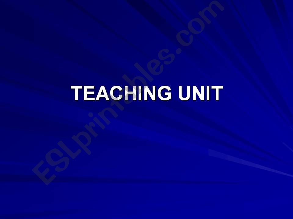 Teaching Unit: Theory and practice