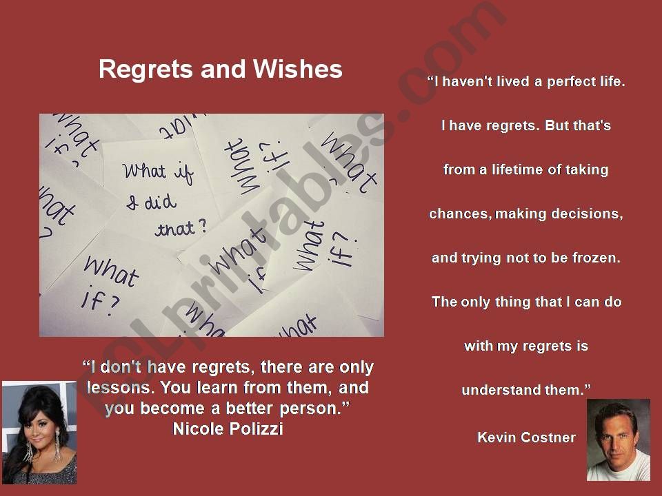 Regrets and wishes powerpoint