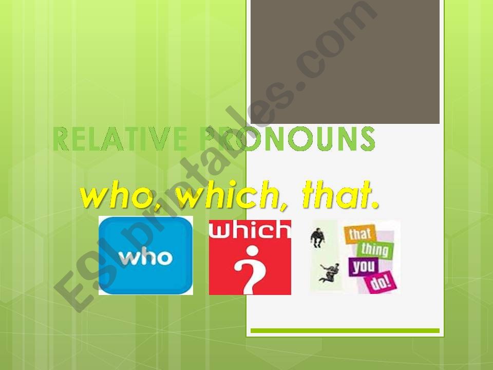 Relative Pronouns powerpoint