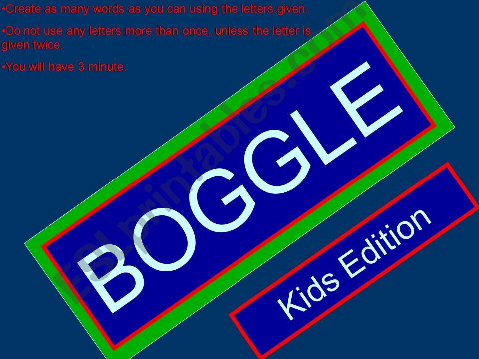 BOGGLE for Kids powerpoint
