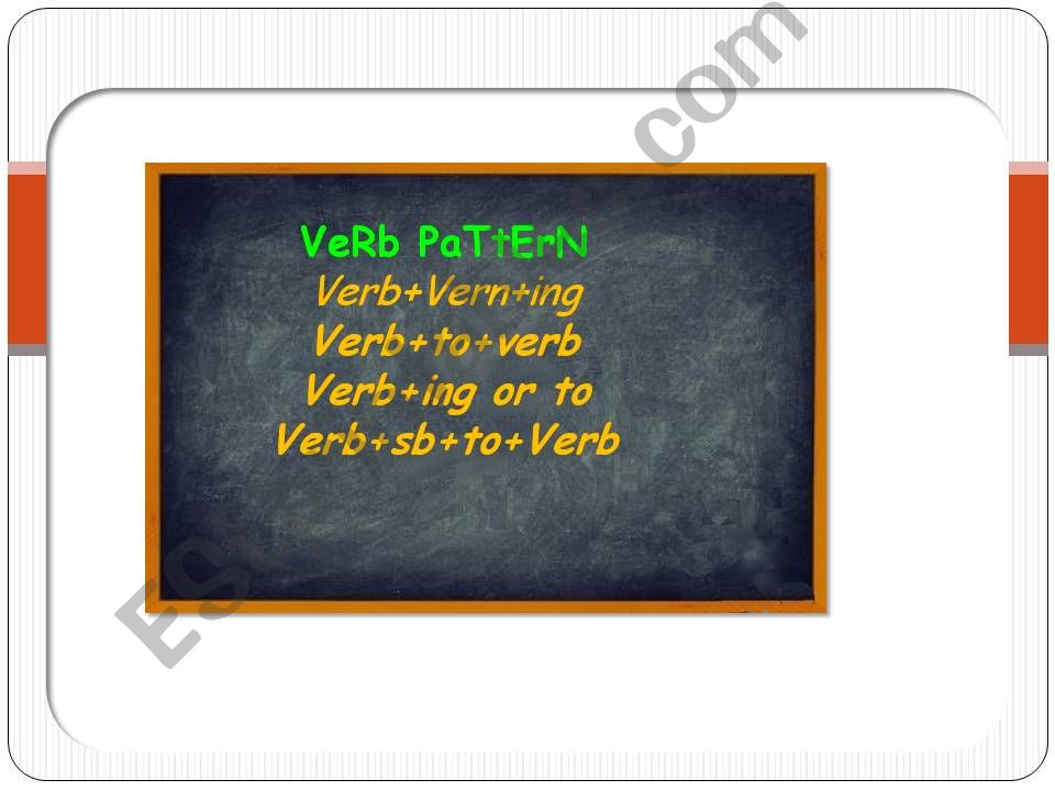 verb pattern powerpoint