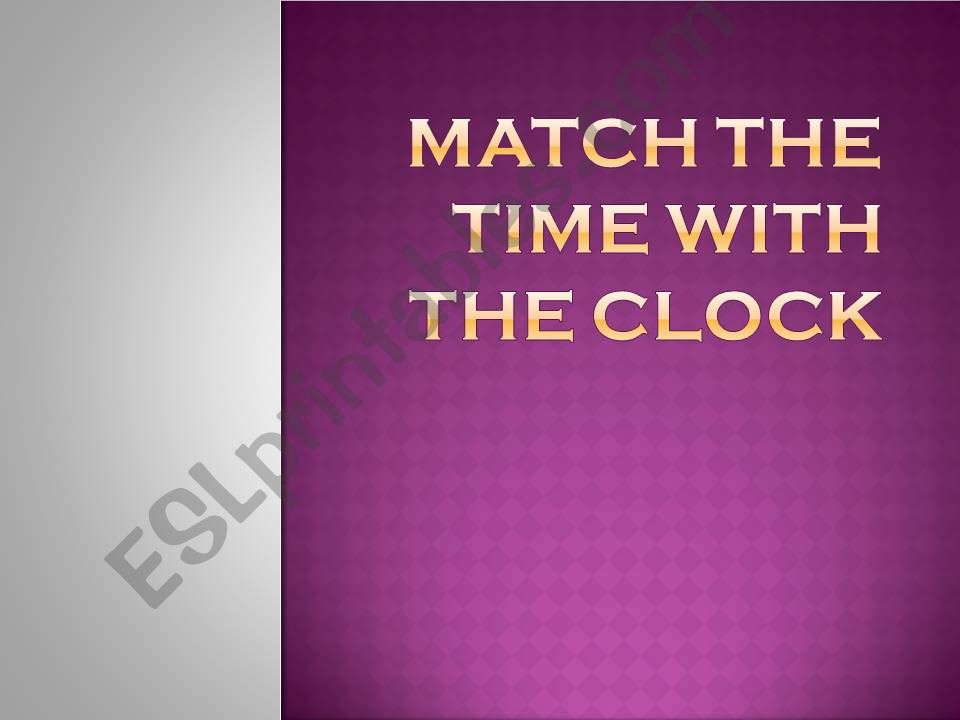 Exercise about Time powerpoint