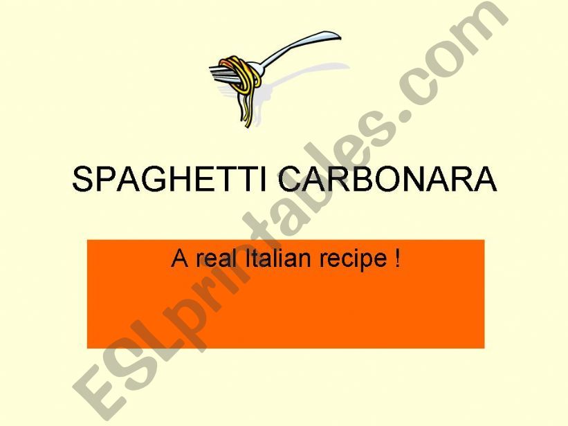 SPAGHETTI CARBONARA powerpoint