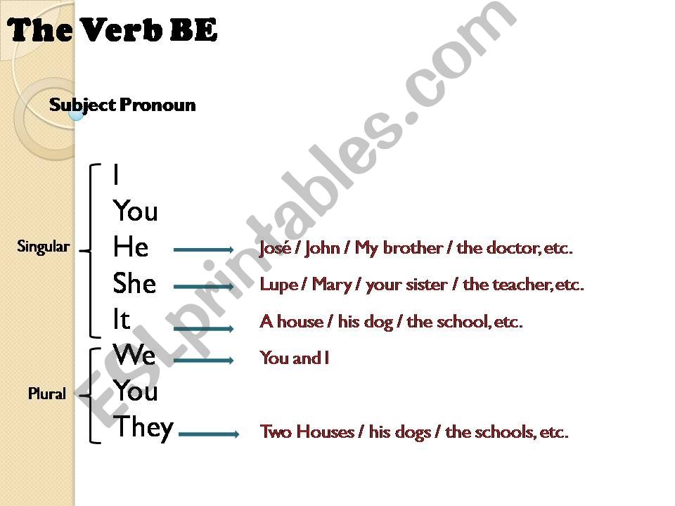 Verb BE (affirmative and negative statements)
