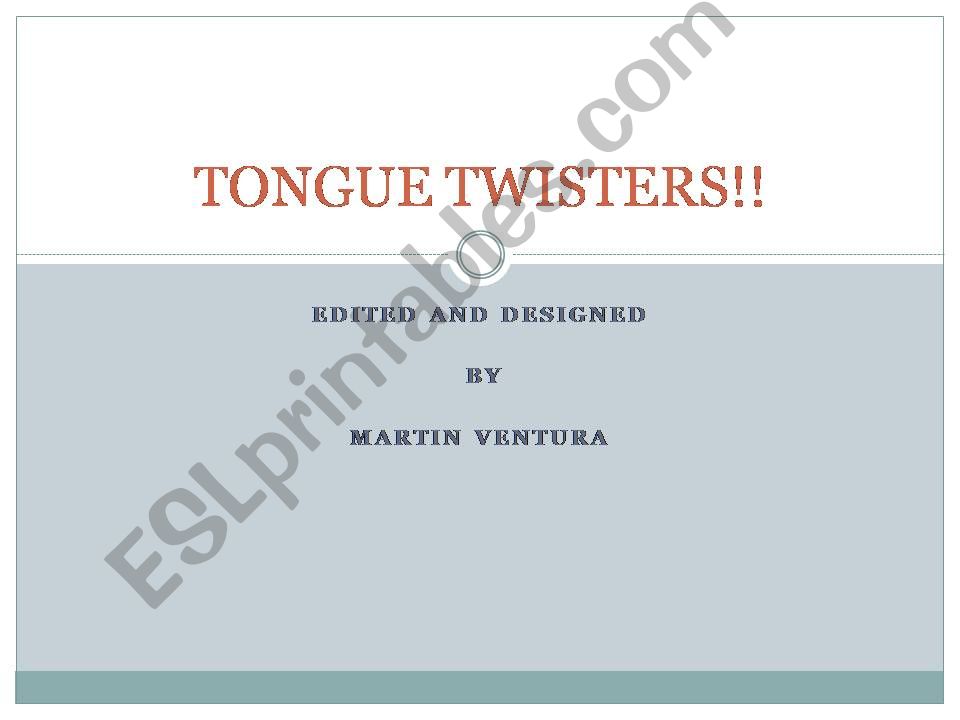 Tongue Twister Board game powerpoint
