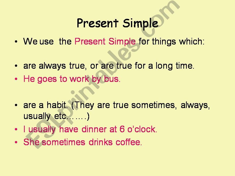 present simple and present continuous