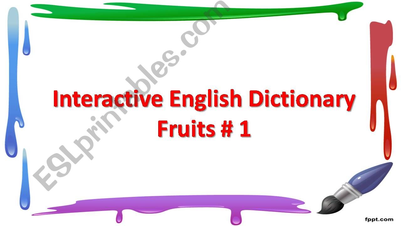 Interactive English Dictionary - Fruits