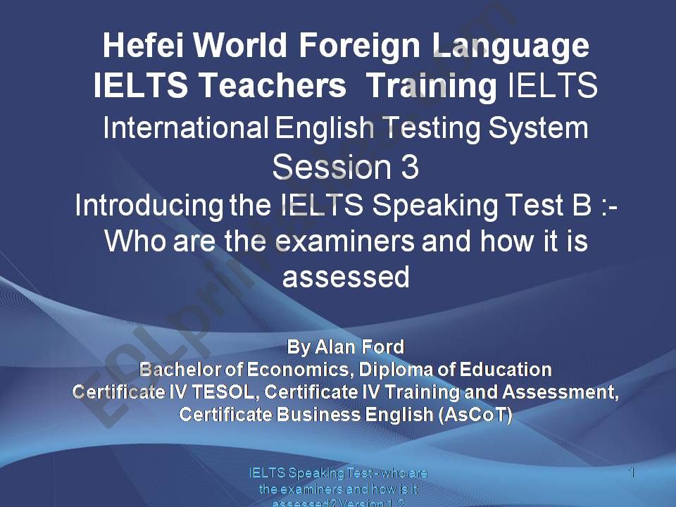 Introducing the IELTS Speaking Test Part B