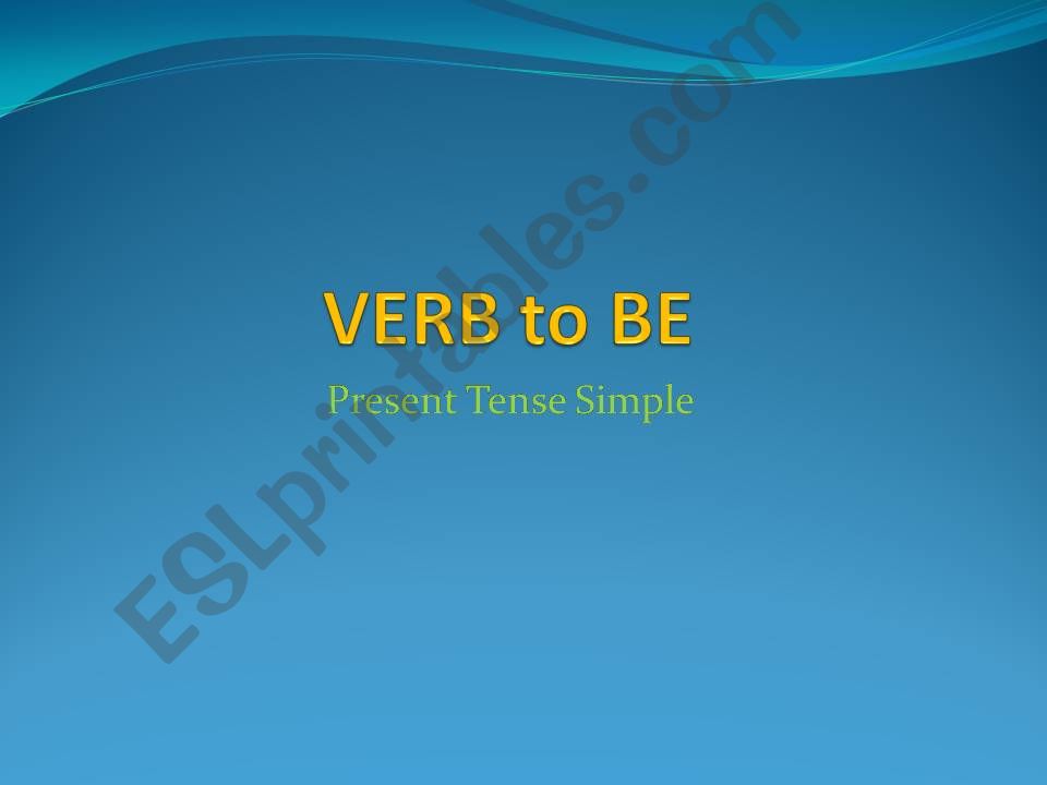 VERB TO BE - EXERCISES powerpoint