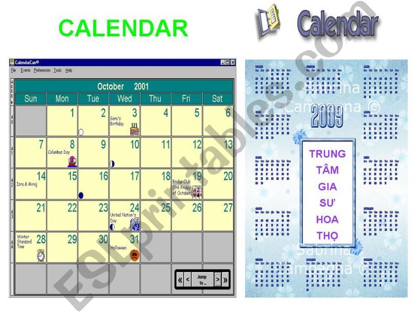 Calendar powerpoint