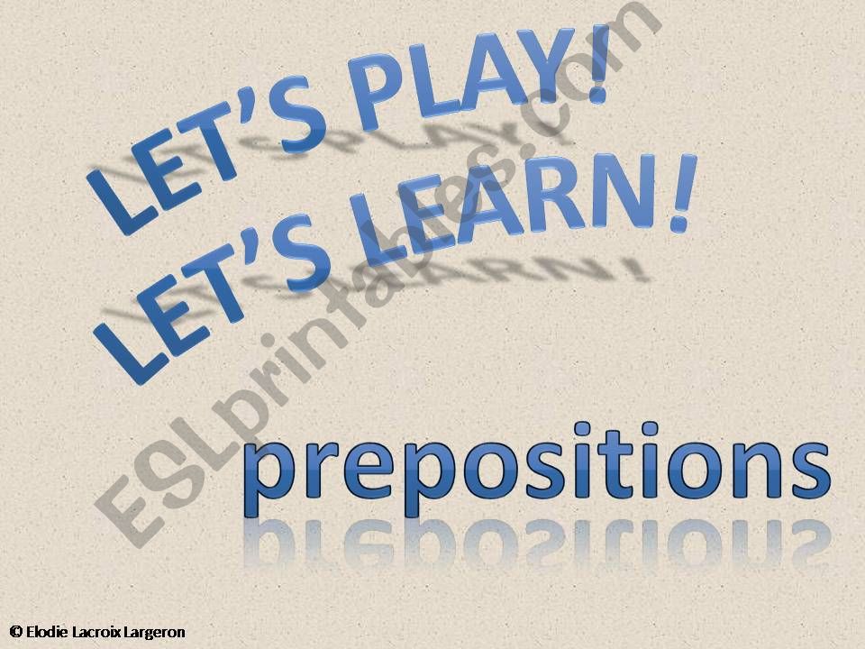 interactive game - prepositions