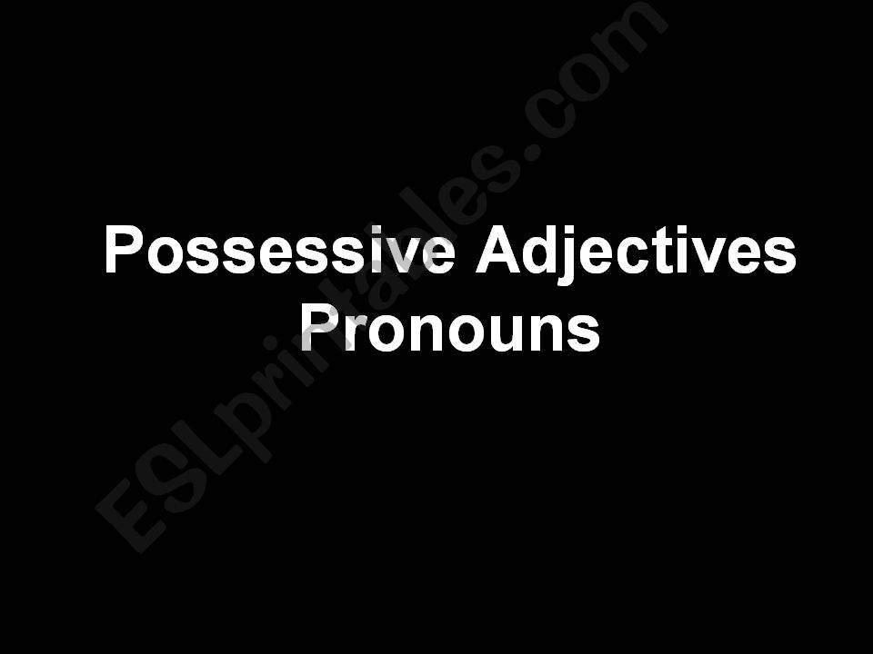 Possessive Adjective Pronouns powerpoint