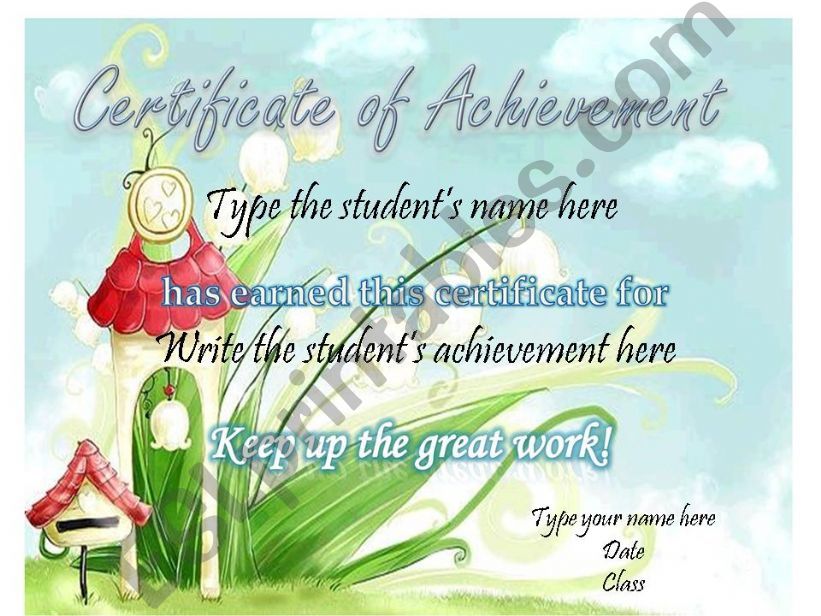 CERTIFICATE OF ACHIEVEMENT (1/5)