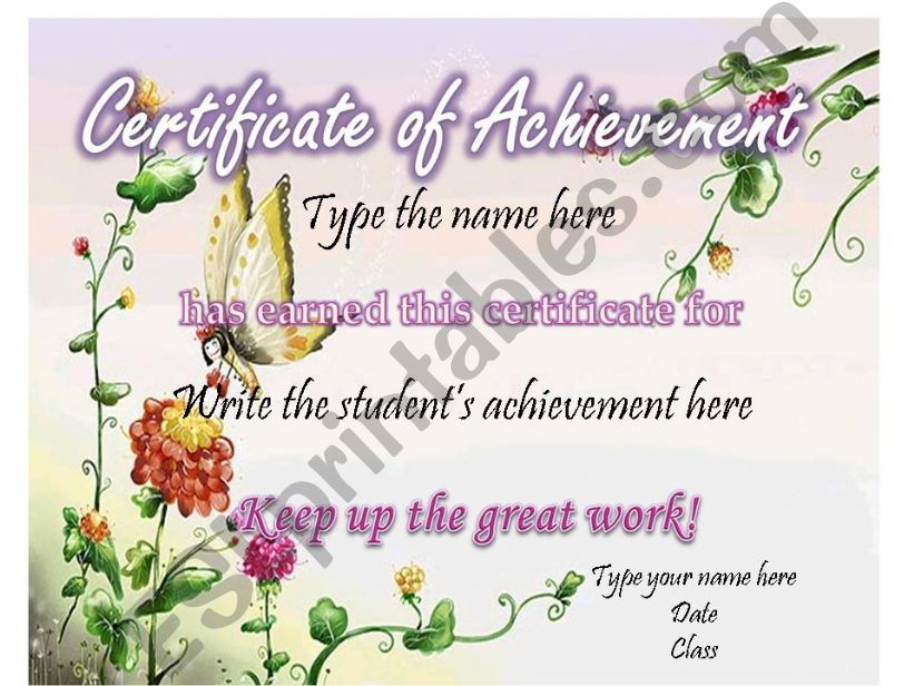 CERTIFICATE OF ACHIEVEMENT (2/5)