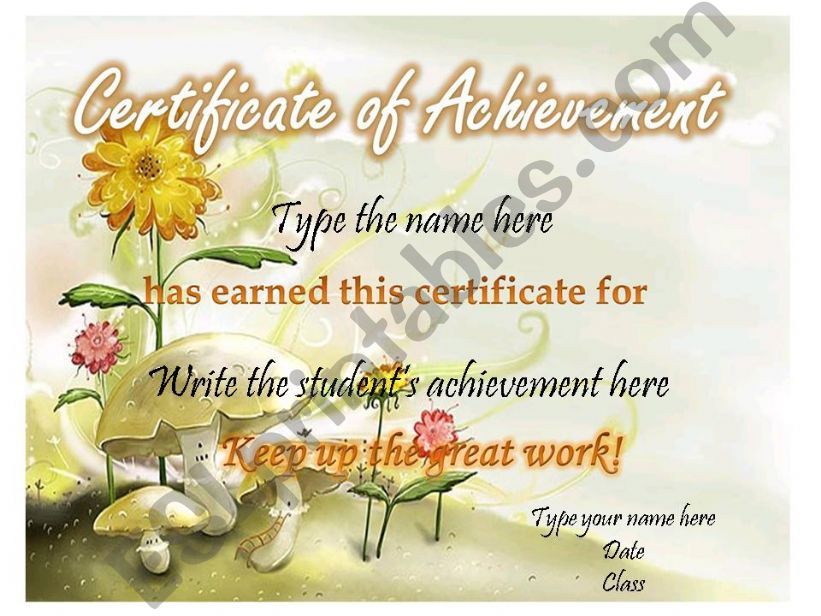 Certificate of Achievement (3/4)