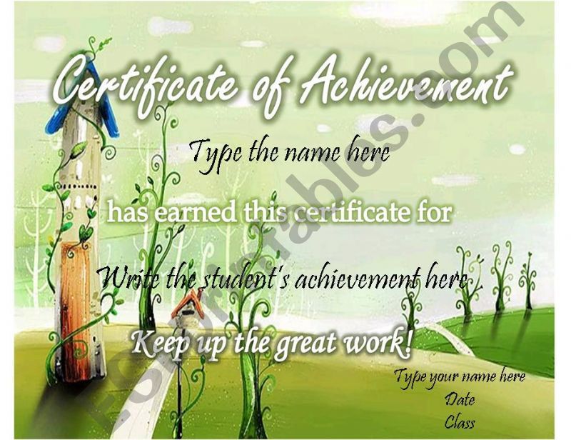 Certificate of Achievement (4/5)