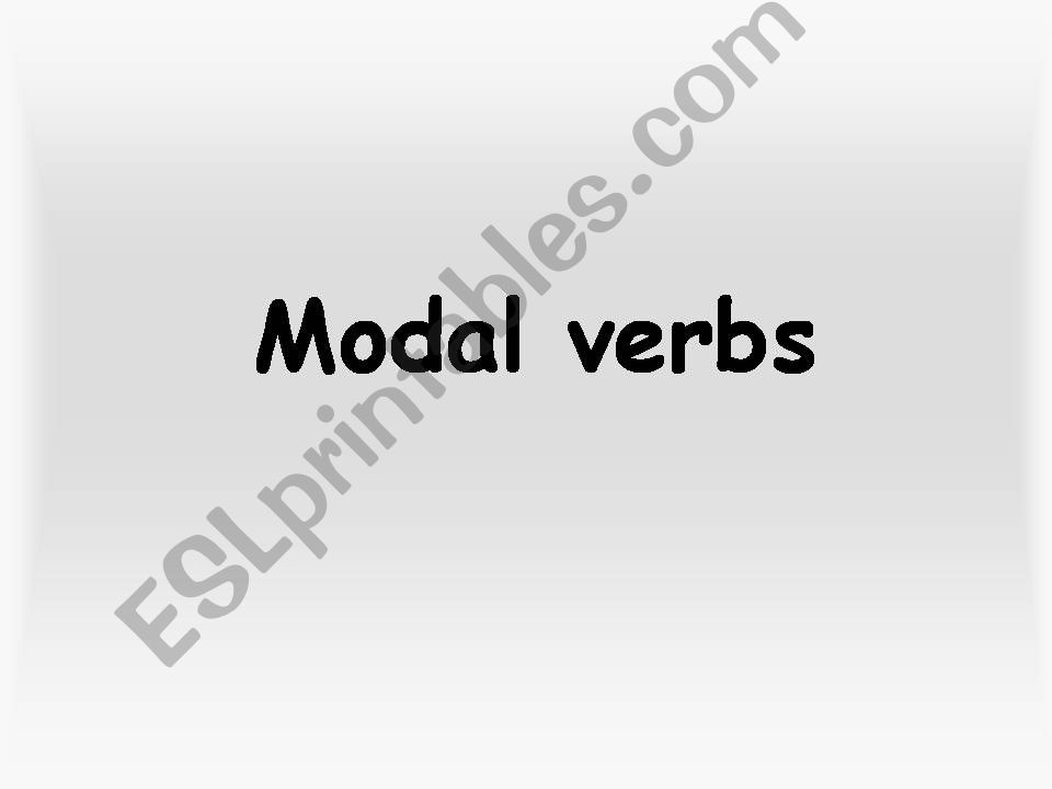 Modal Verbs powerpoint