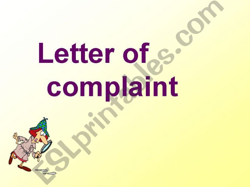 Letter of Complaint powerpoint