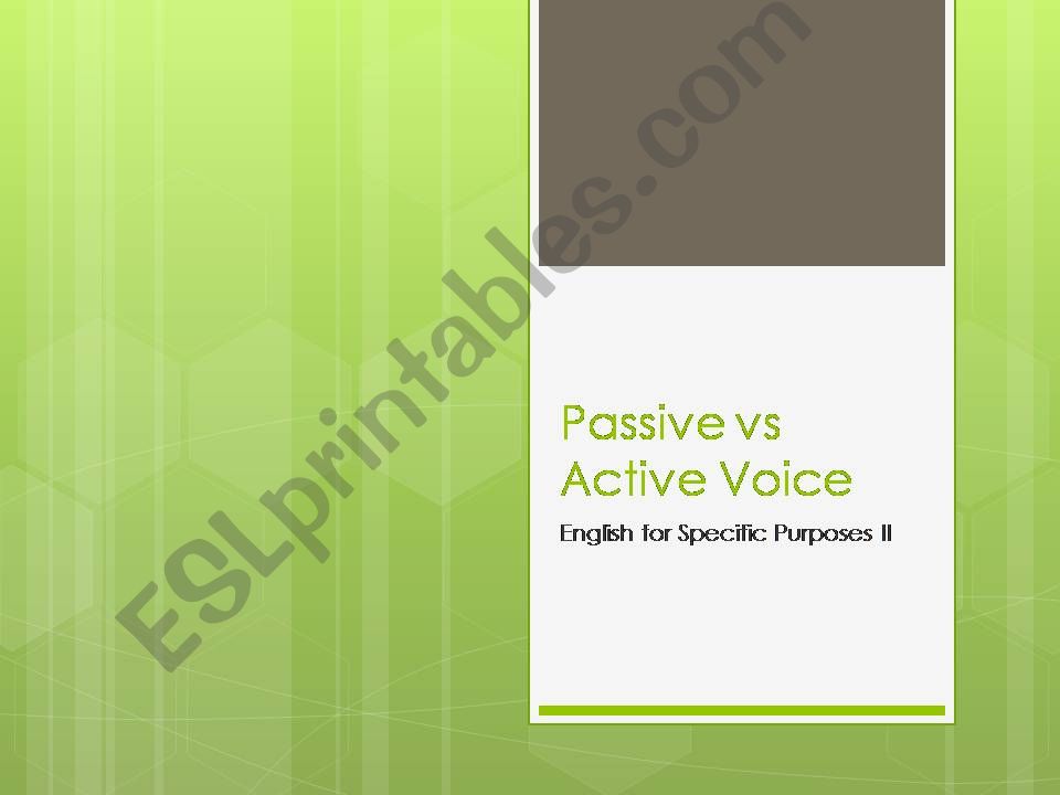 Passive vs Active Voice powerpoint