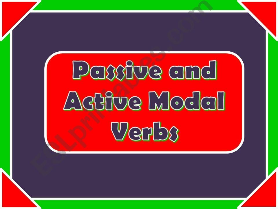 Modal Verbs Passive and Active Voice 1/3